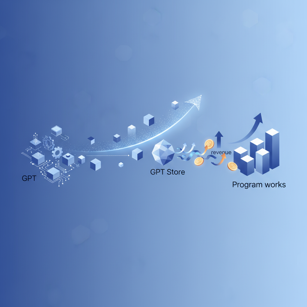 Whiteboard pricing and revenue model for How the GPT Store Revenue Program Works
