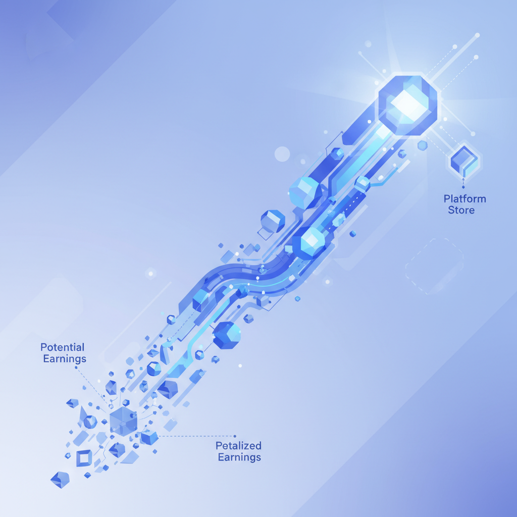 Whiteboard concept diagram for Creators Actually Earn